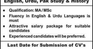 Quaid-E-Azam Group Of School And Colleges Jobs in KPK